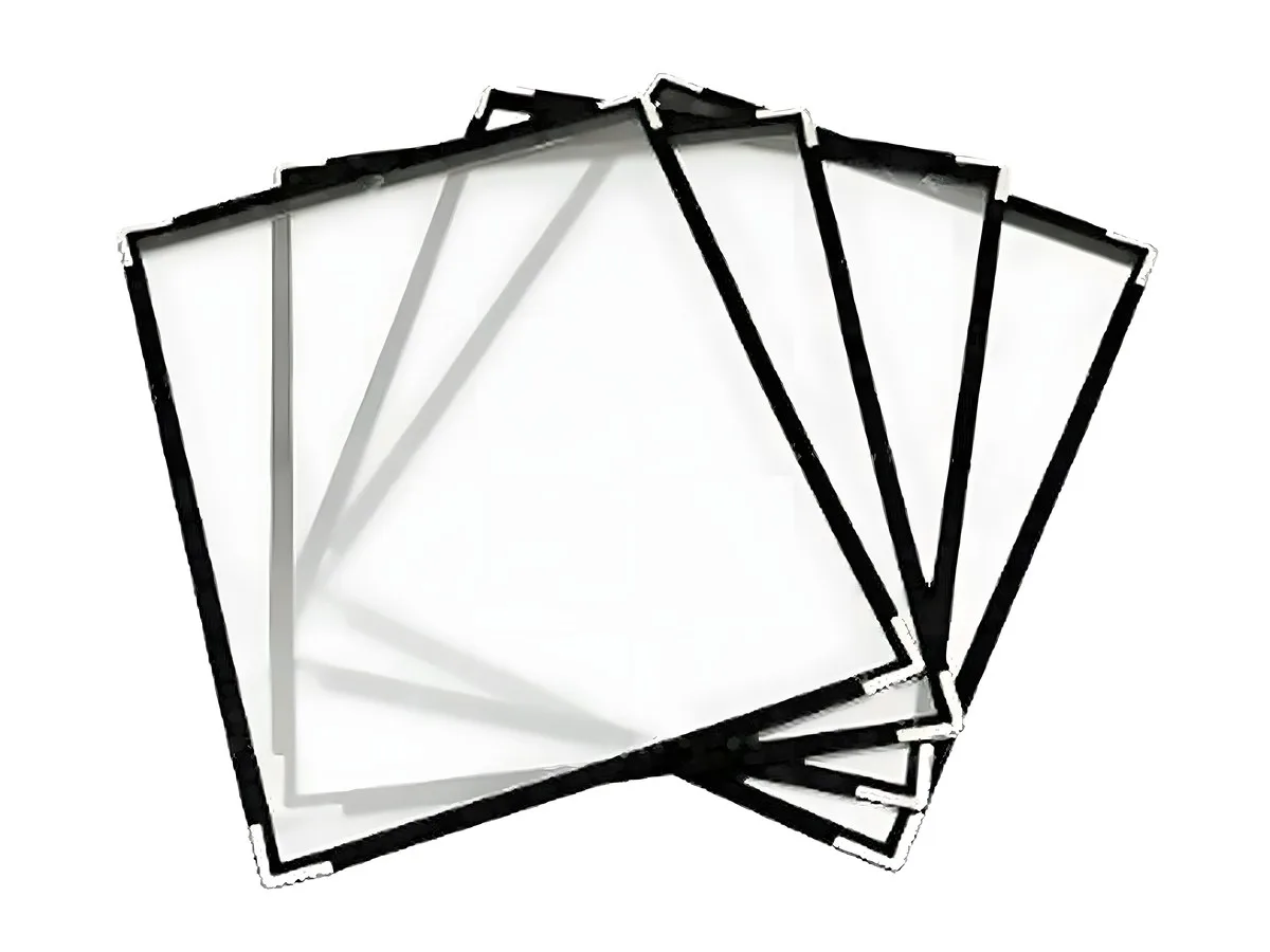 clear menu cover with silver corners, 8.5 x 11 inch, 25-pack